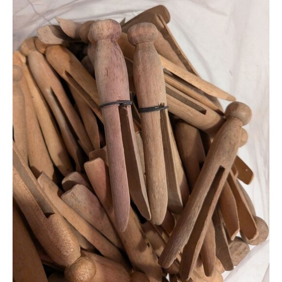 Vintage Wooden Clothespins 1 gallon bag rustic laundry craft - Picture 4 of 11